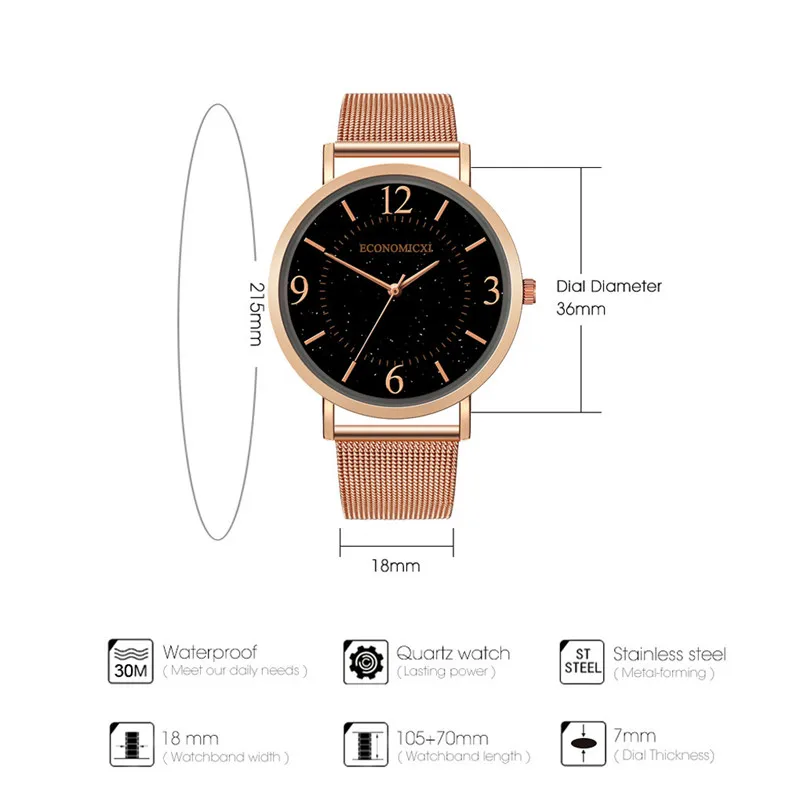 Luxury Watch Womern Famous Brand Ladies Watch Starry Sky Diamond Dial Women Bracelet Watches Magnetic Stainless magnet H22 (5)