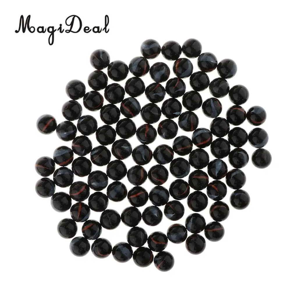 90PCS 16mm Colorful Glass Marbles, Kids Marble Run Game, Marble Solitaire Toy Accs Vase Filler & Fish Tank Home Decor - Black