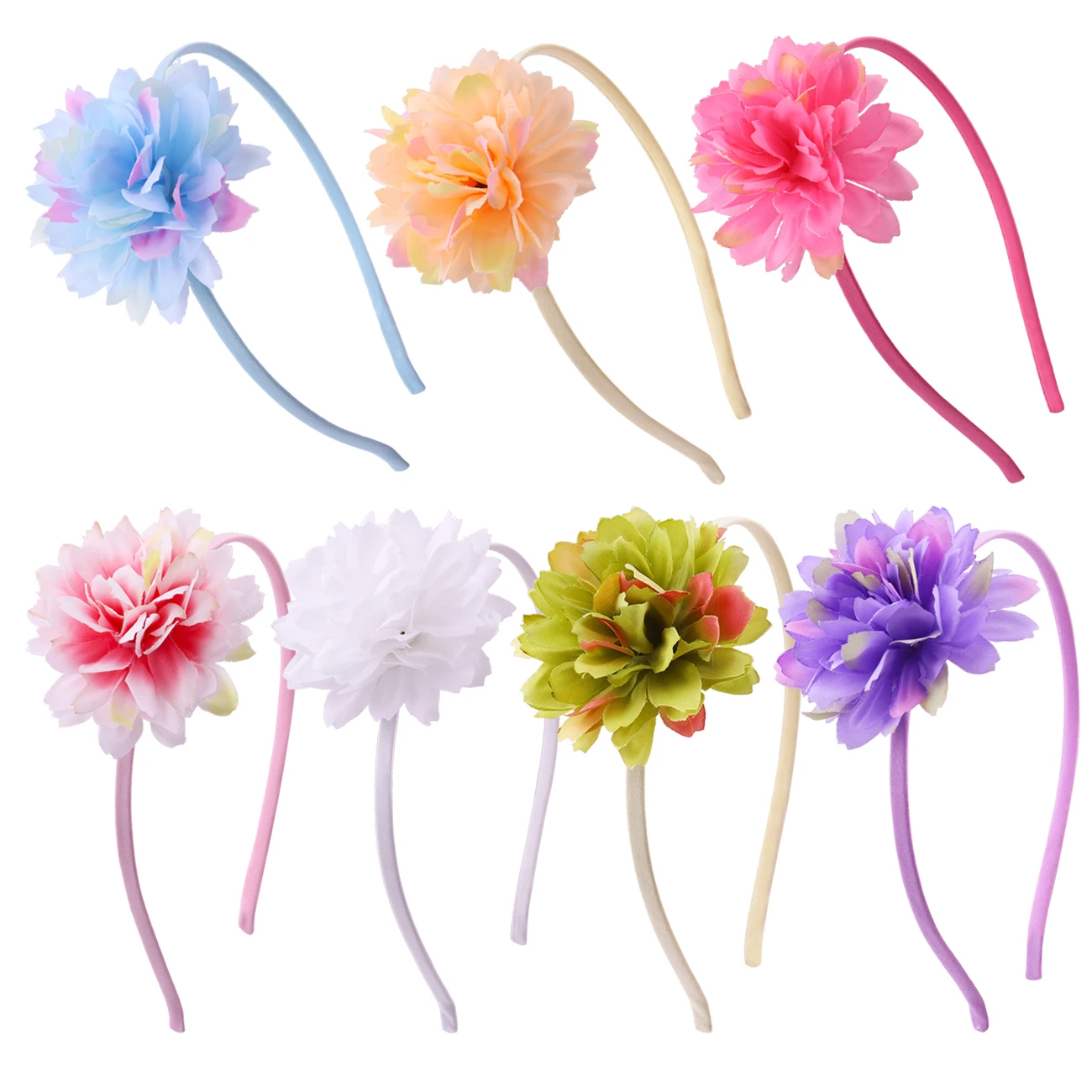 

Fashion Girl Hair Beautiful Flowers Headband Boutique Printed Handmade Ribbon Hairbands Children Hair Accessories