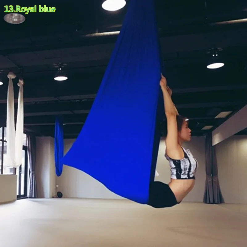 Royal blue Предварительно фитнес 5,5 ярдов Пилатес Йога летающие качели воздушная Йога гамак ткань - Цвет: Royal blue
