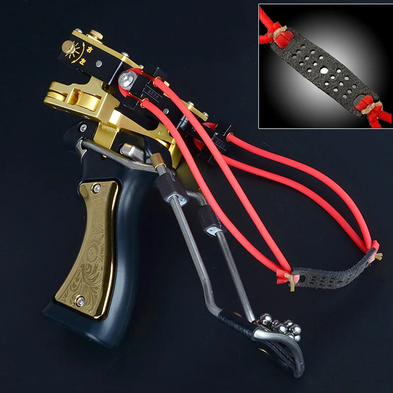 Professional Red Laser Slingshot Powerful Fishing Catapult Bow Stainless Steel  Slingshot Outdoor Hunting Tool Accessories (2)