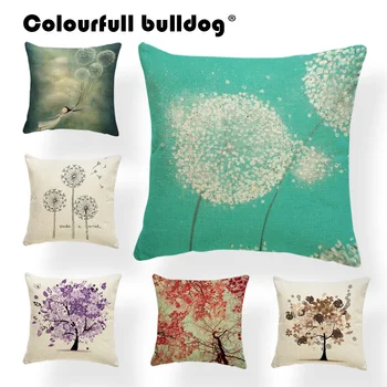 

Plant Flowers Cushion Creativity Cartoon Pillow Country Lounger Accessories Throw Pillow Cases Dandelion Butterfly Square Linen