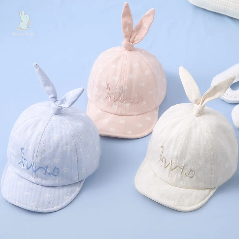 

ZSIIBO Children's embroidery Baseball cap Creative models Boys girls Korean version of rabbit ears sunshade soft along WGTMZ05