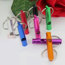 10 шт./лот мини свисток из алюминиевого сплава брелок для ключей для Открытый аварийный безопасность, Выживание Спорт Отдых на природе Охота