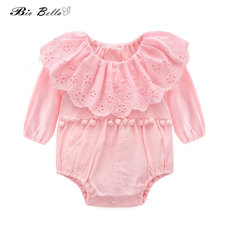

Newborn Sweet Girls Bodysuit High Quality 100% Cotton Lace Jumpsuit Infantil Toddler Girls Clothes New Long Sleeve Bodysuits