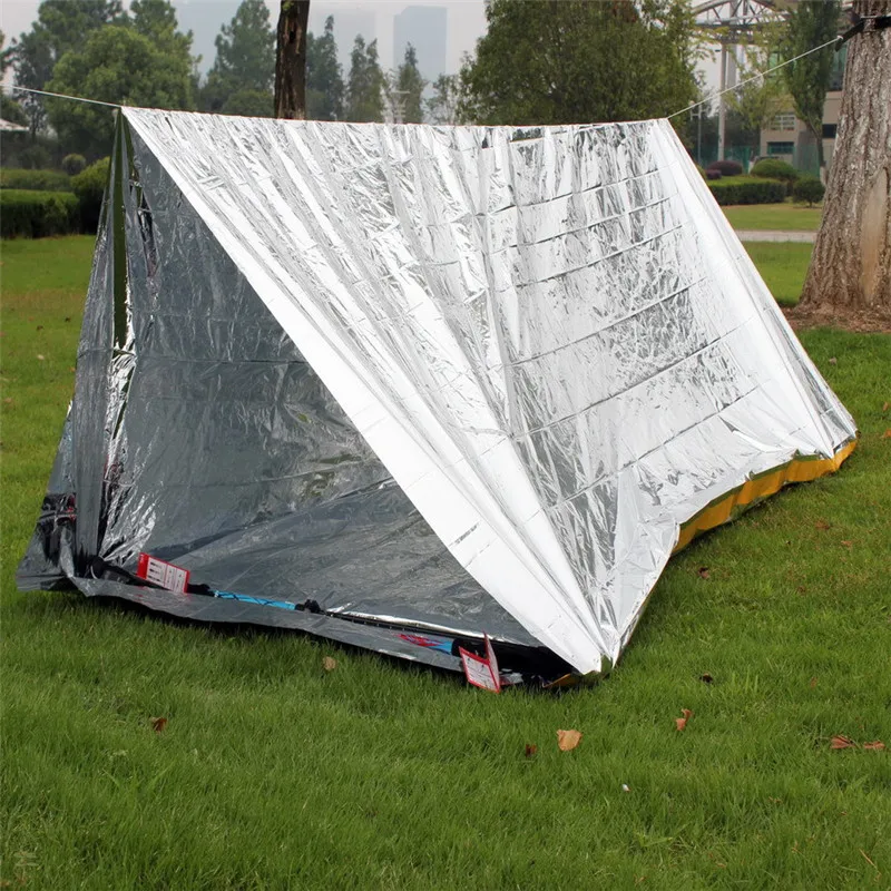 Emergency tents Simple tent sunscreen Foldable Outdoor survival insulation blanket PET aluminum film Ultra-high waterproof tent04