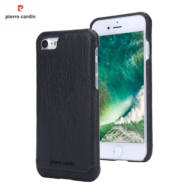 

Pierre Cardin Phone case for iPhone 7 8 Cover,Luxury Genuine leather Ultra thin Hard Back cover for iPhone 7 8 Case Coque