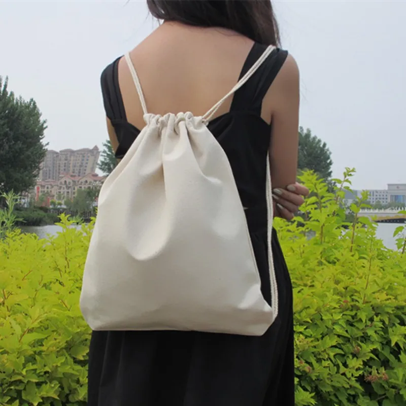 cotton drawstring backpackc