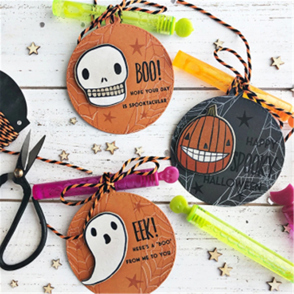 

YaMinSanNiO Grins & Ghouls Die Metal Dies for Card Making New for 2019 Photo Album Embossing Decorative Craft Die Halloween
