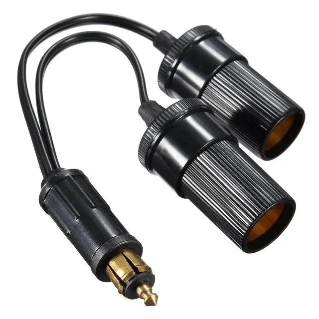 New Black 12V Hella Plug To Twin Cig Cigar Socket Cigarette Lighter