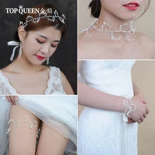 TOPQUEEN HP94 модные хрустальные свадебные повязки на голову для свадебвечерние груши и хрустальные бисерные аксессуары для волос украшения для волос