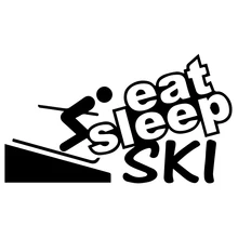 

17.8cm*10.1cm Eat Sleep Skiing Cool Sport Brand Car Stickers Motorcycle Styling Decal Sticker