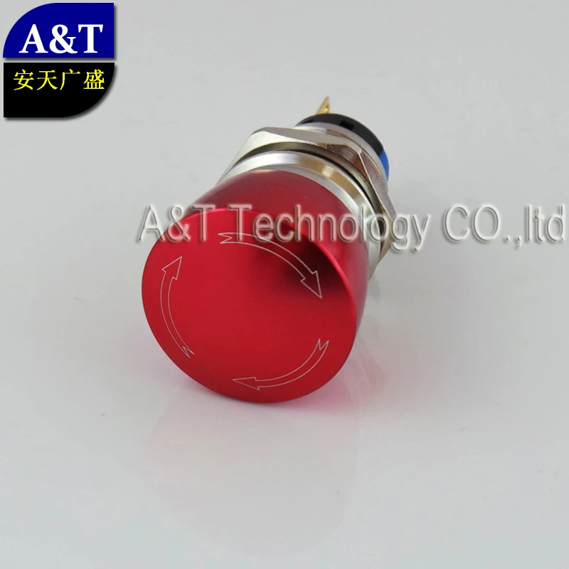 

Custom-made Red color metal anti vandal mushroom head emergency stop push button SPDT ,Push off turn to reset on postion switch
