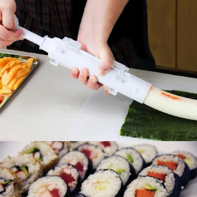 Food Processor New Sushi Roller Mould Kit Sushi Rolls Made Easy DIY Sushi Bazooka Sushi Maker Mold Cooking