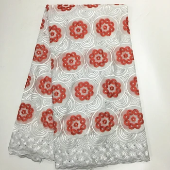 

African Guipure Cotton Lace Fabric High Quality Swiss Voile Lace Fabric Nigerian Dress Embroidered Swiss Voile With Stones