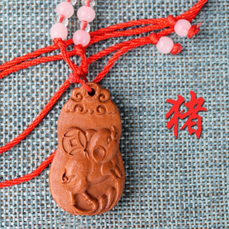 Можно выбрать стиль красное дерево Тыква twelve мышь из зодиака Женское Ожерелье