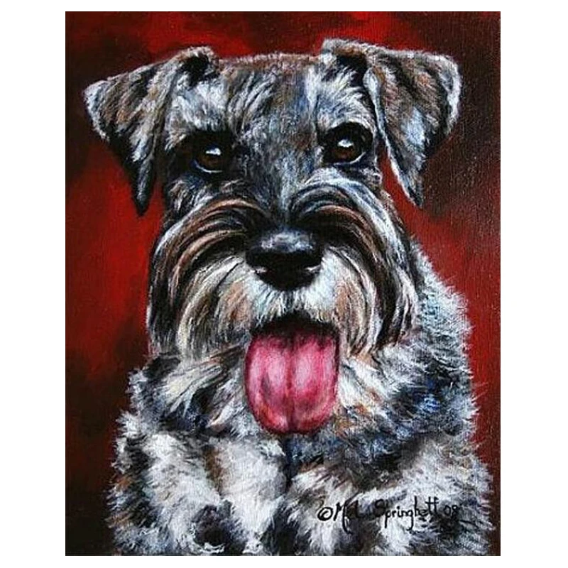 5D DIY Diamond Painting Cross Stitch schnauzer Dog Of Home Decor
