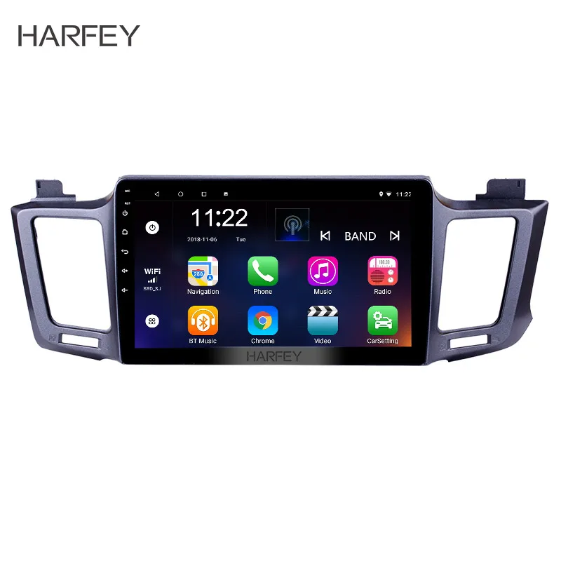 

Harfey Android 9.0 10.1 inch Quad Core 2DIN Car Head Unit Radio Player GPS Navi For 2013-2016 Toyota RAV4 Support Bluetooth 3G