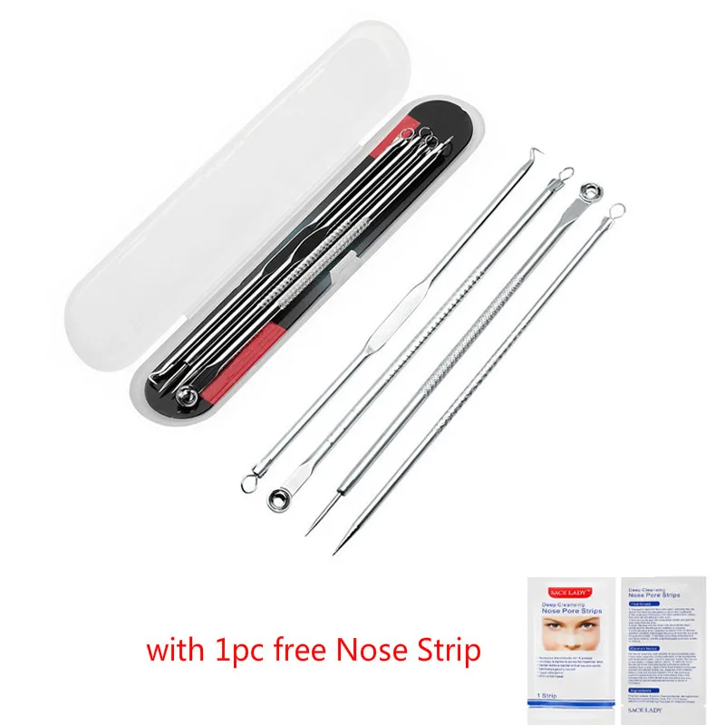 4pc Needles B 5 шт., вакуумное средство для удаления угрей, прыщей, угрей, инструмент для удаления угрей, ложка, иглы для лица, очиститель пор для лица - Цвет: 4pc Needles B