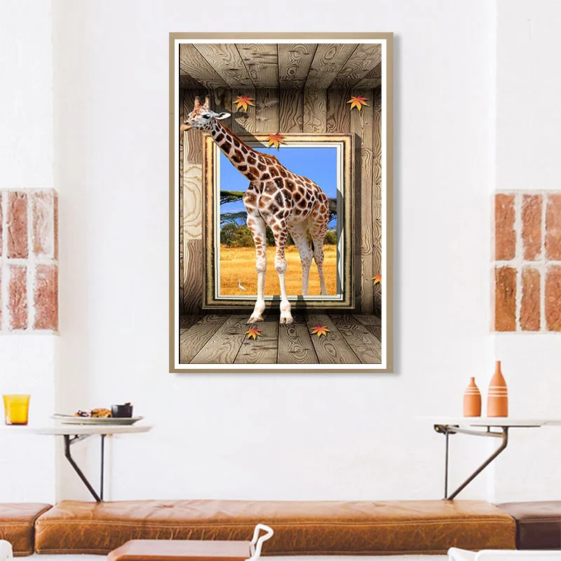 

Diamond Painting Animals Giraffe DIY Full Drilling Scenery Round Drill 3D Embroidery Cross Stitch 5D Home Decor Gift