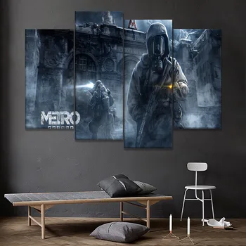 

Metro Exodus Paintings 4 Panel Style Picture Top-Rated Canvas Print Modular Game Large Poster Modern Home Decor Wall Artwork