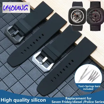 

Universal Large size Silicone Watch band Suitable for Seven Fridays diesel watch strap POLICE Sports Strap 28 30mm