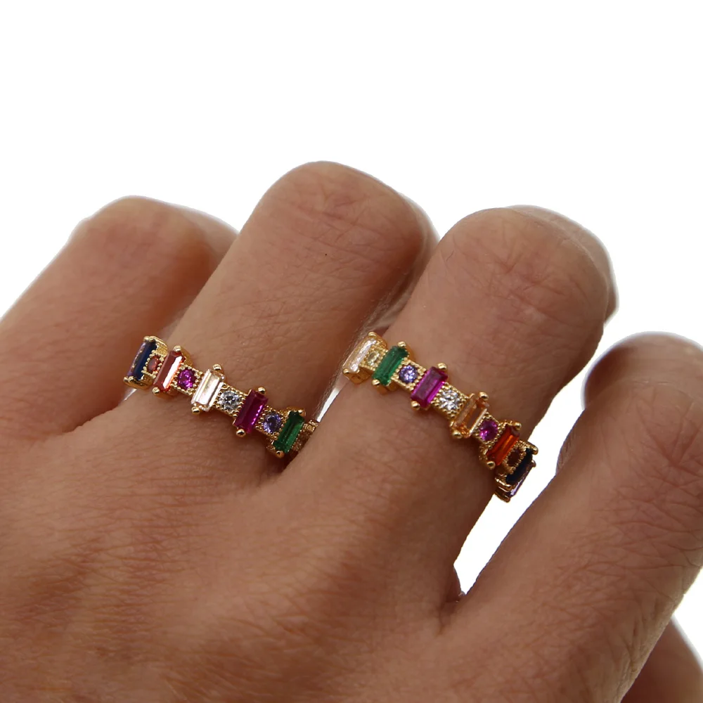 Gold Color Plating Simple Boho Rings Women lady finger jewelry Zircon bohemian Engagement Rings