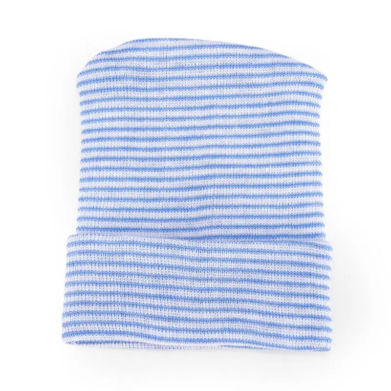 

Newborn Baby Girl Infant Striped Caps Outdoor Beanie Hospital Hat Crochet Knit Costume Prop Outfits Photo Clothes Soft Cute Hat