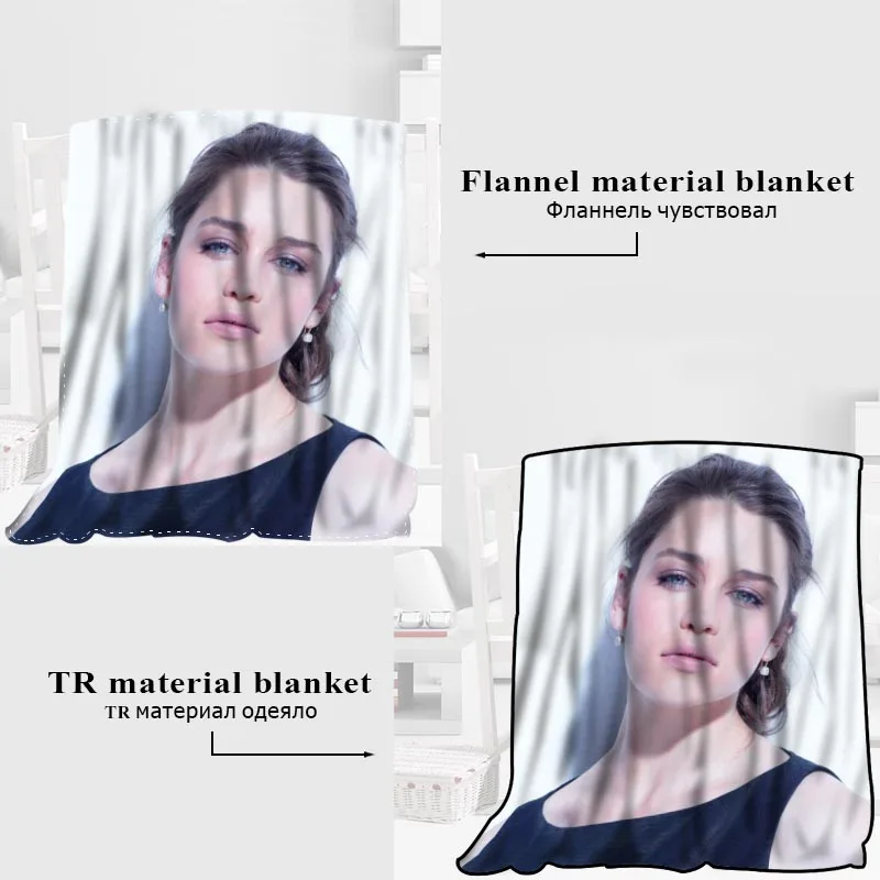 

New Arrival Emilia Clarke Blankets 3D Printing Soft Blanket Throw On Home/Sofa/Bedding Portable Adult Travel Cover Blanket