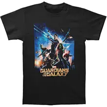 O Neck Printing Short Sleeve Mens Guardians of the Galaxy Movie Poster Top Tees