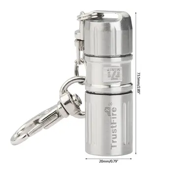 

USB Flashlight Stainless Steel Key Ring Portable 100LM Outdoor Camping Hiking Multi-functional Keychain Rechargeable Pocket