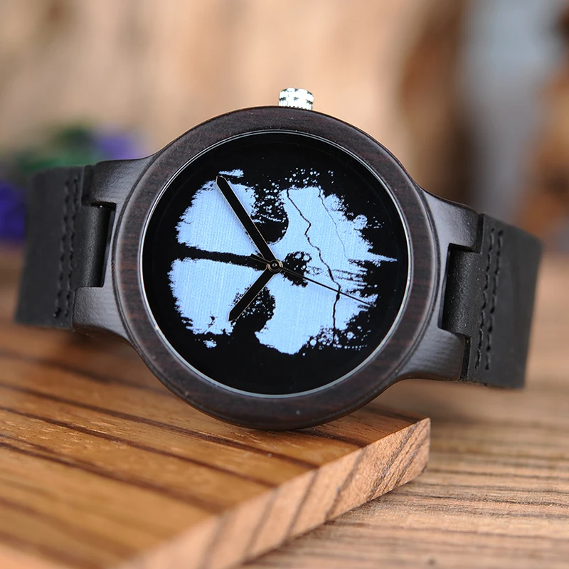 BOBO BIRD Men Punk Skull Wood Watches L-D24 Leather Band Top Brand Quartz Watches for Men as Gifts