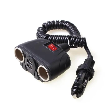 

Car Charger 3.1A 120W Dual USB Adapter 2 Socket Car Cigarette Lighter Splitter Adapter with Switch Build-in Fuse DC12V-24V