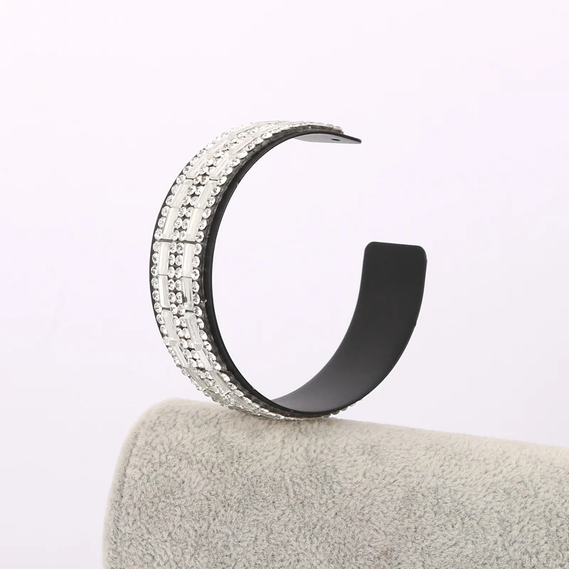 LEADERBEADS женский геометрический кристалл браслет Модный Шарм ювелирные изделия сплав Черный винтажный браслет вечерние подарок увеличенный браслет
