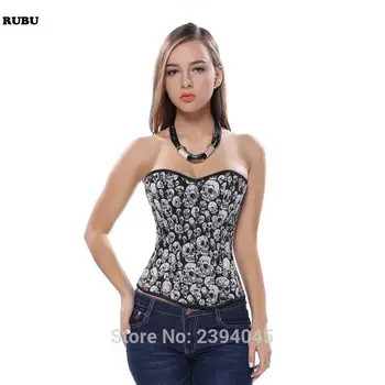 

Women One Shoulder Boned Bustier Top Lace Up Burlesque Black Corset Rose Luxury Style Sexy Lingerie Twinset S--XXL
