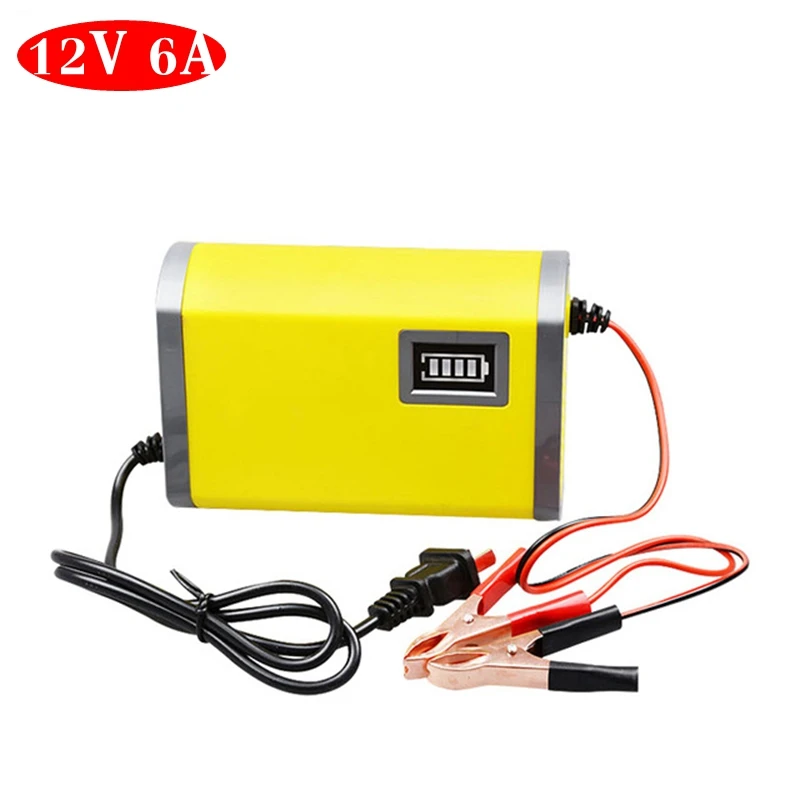 Auto car charger 12v smart battery charger 12v 6a motorcycle power