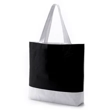 Изготовленная на заказ черно-белая смешанная ткань полиэстер рекламная сумка для покупок
