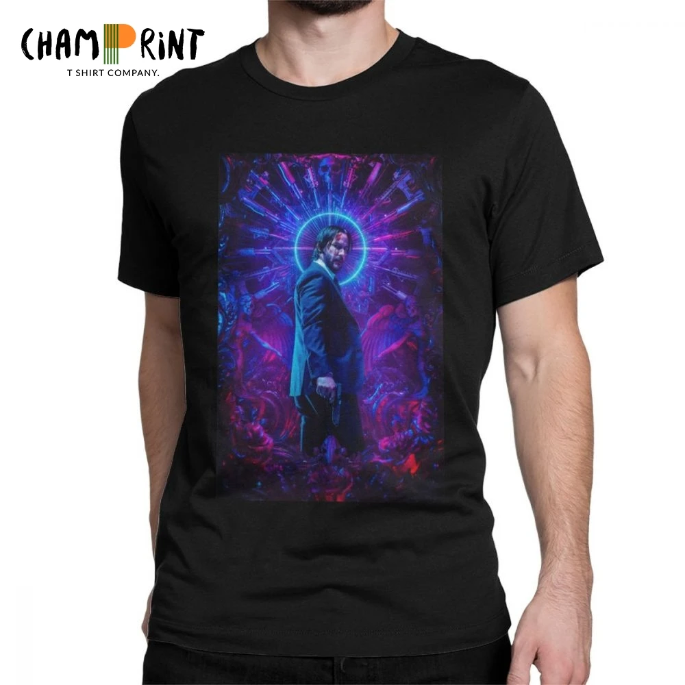 

John Wick Action Movie Parabellum Keanu Reeves T-Shirts Killer Assassin Men T Shirt Fun Tee Shirt Cotton Graphic Printed Clothes