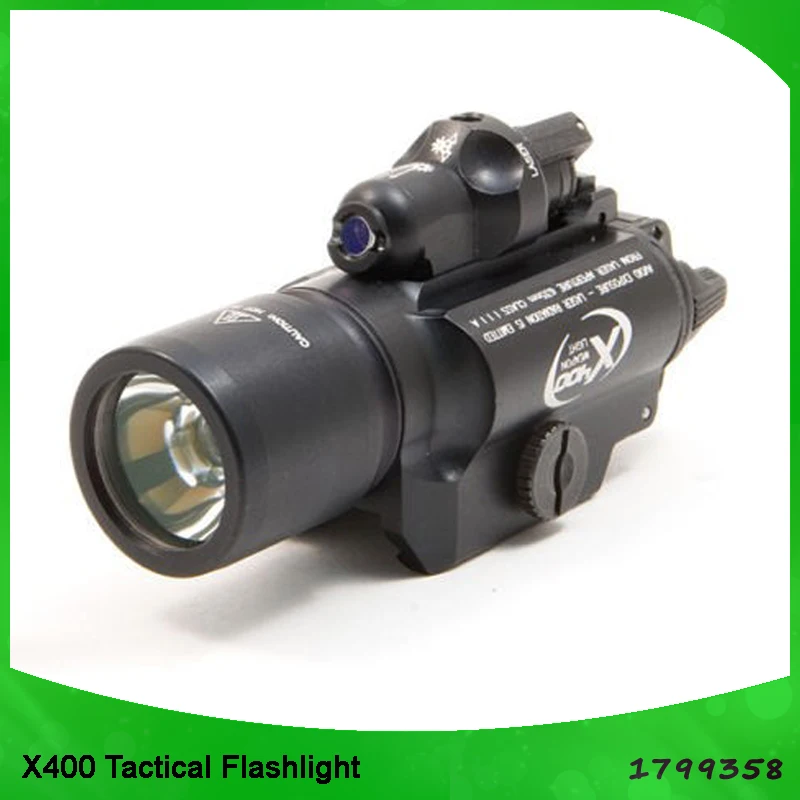 hot sale airsoft tactical X400 Handgun Flashlight With Red Laser Sight Weapon Light mount 20mm rail for rifle scope hunting |
