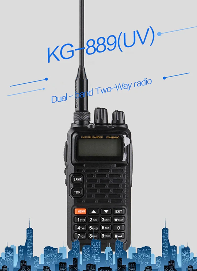 Общие рации для Wouxun KG-889 VHF/UHF водонепроницаемый двухдиапазонный Ham двухстороннее радио портативный CB радио ручные приемники