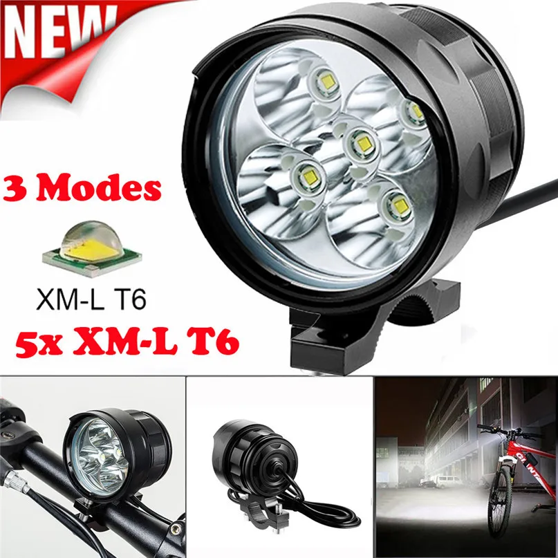 Waterproof Bike Headlight Flashlight Super bright 5x T6 LED 3 Modes Bicycle Lamp Bike Light Headlight Bicycle Accessories M24 (5)