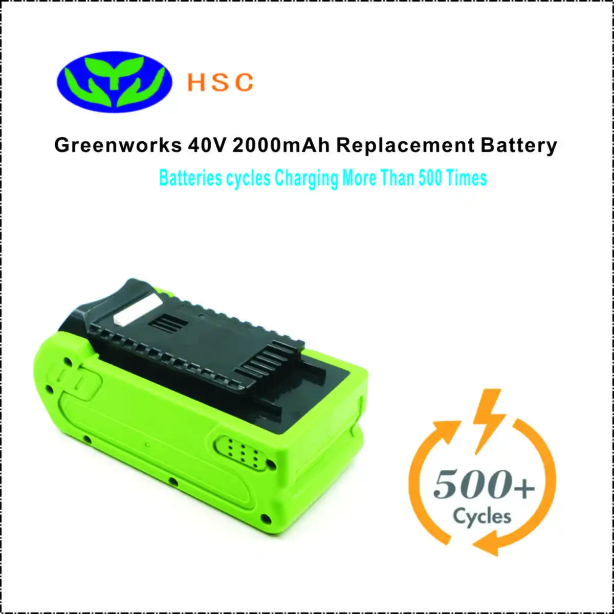 

2000mAh 18650 Battery Composition GRW40 Li-ion Battery 40V Replacement Greenworks G40LM45 G40LT 24252 Rechareable Battery 40V