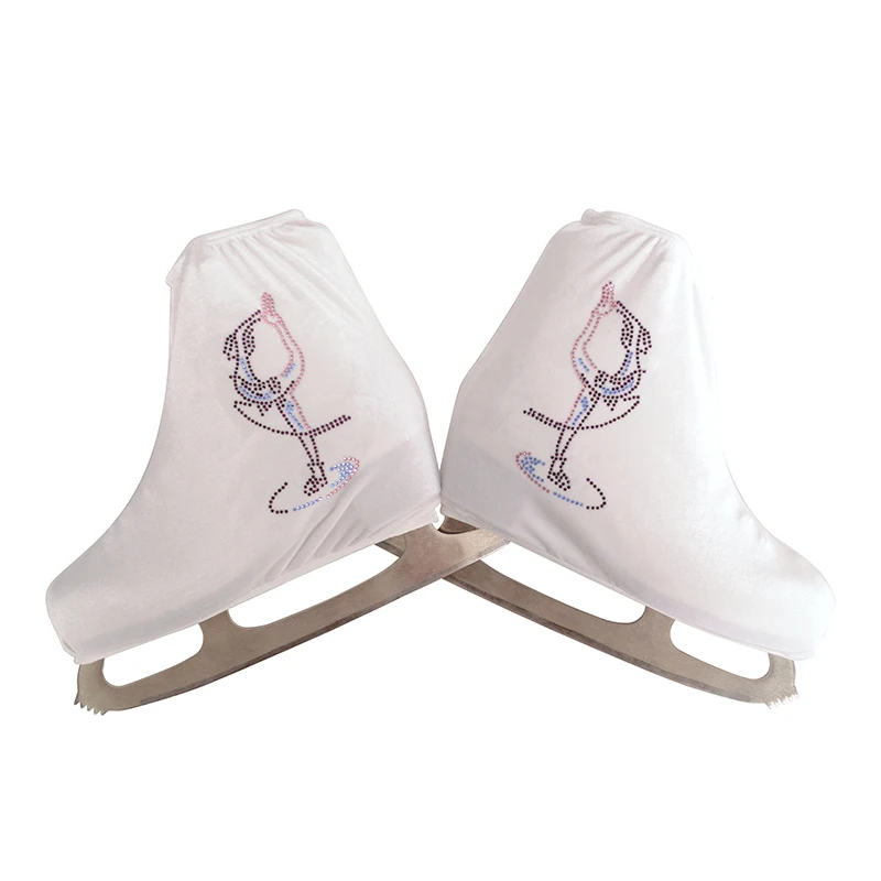 Nasinaya обувь для фигурного катания бархатная Крышка для детей взрослых защитные роликовые коньки аксессуары для катания на коньках блестящие стразы 6 - Цвет: white