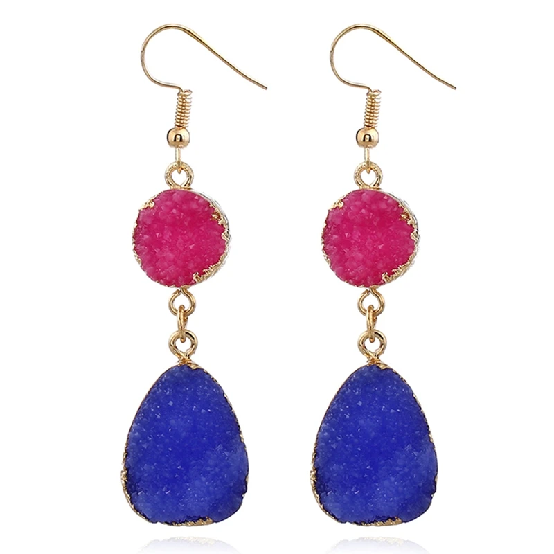 

New Mode Style Stylish Oval Natural Stone Drop Earrings For Women Simple Dangle Earings Fashionable Jewelry Birthday Gifts