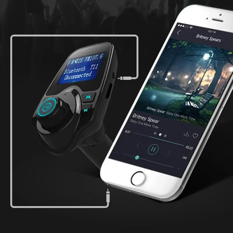 Bluetooth fm-передатчик радио адаптер автомобильный комплект с 5 В 2.1A USB Автомобильный плеер