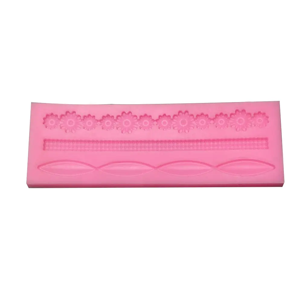 3D Lace Flower Bead Chain Silicone Fondant Mould Cake Decorating 4 3DF_P1430462 - (2)