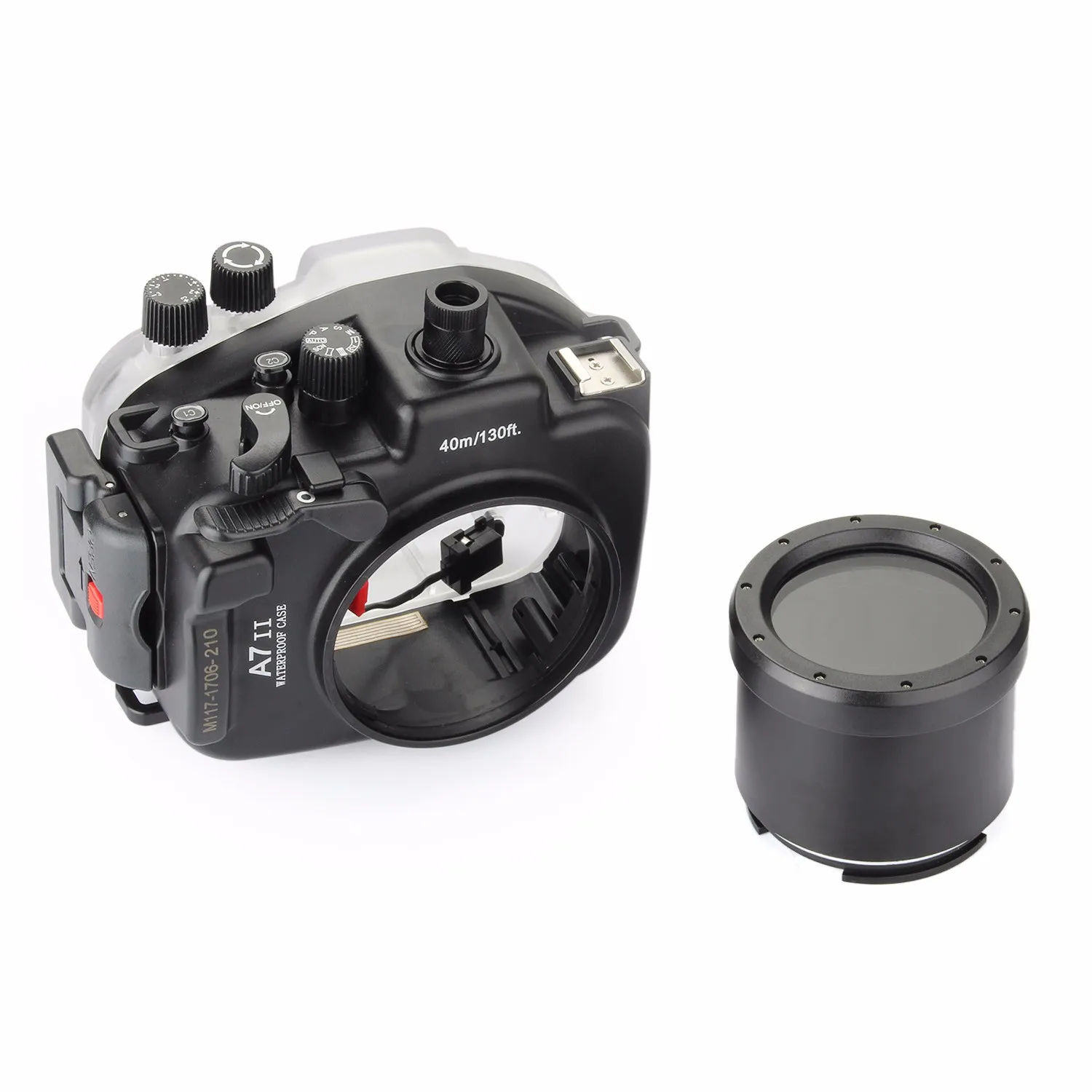  Meikon 40m/130ft Waterproof Housing Case For Sony A7 II A7R II A7S II /w Dome Port LensDiving case 