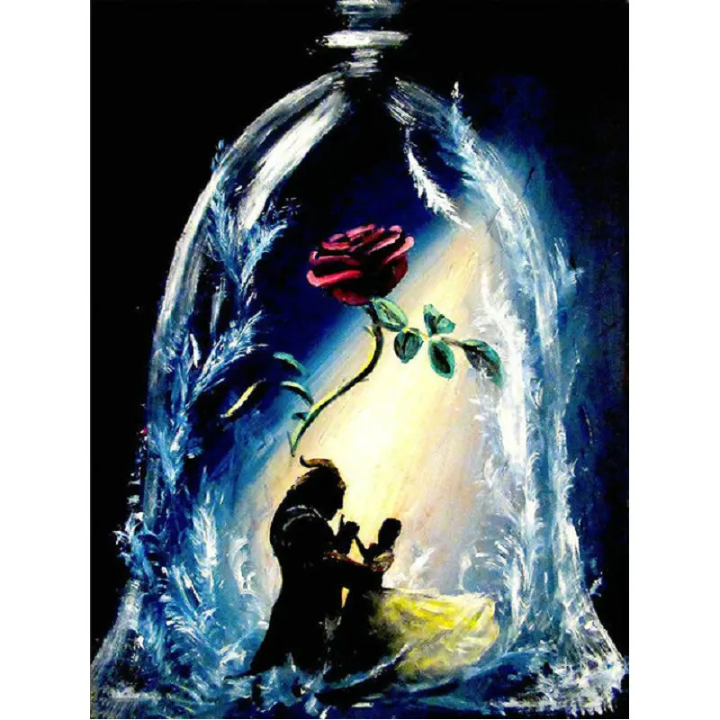 

Full diamond embroidery Beauty and unicorn rose diy 5d diamond painting Disney Needlework cross stitch rhinestones puzzle