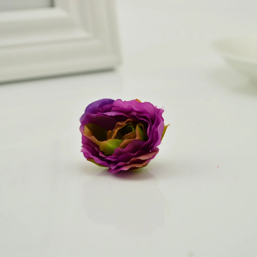 10 шт. дешевая шелковая голова розы для домашнего свадебного украшения DIY ВЕНОК конфет Подарочная коробка Скрапбукинг поддельные аксессуары искусственный цветок - Цвет: purple