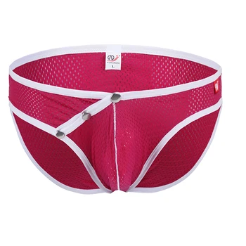 

AIIOU Summer Mesh Hole Underwear for Men Briefs Breathable Comfort Underpants Gay Funny Panties Pouch Underwear Men Briefs Pants